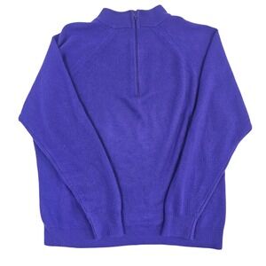 Lord & Taylor Vintage Purple Quarter Zip Mock Neck Sweater Mens Large 40‎ Raglan